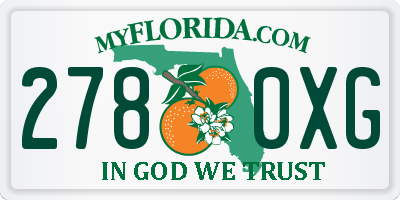 FL license plate 2780XG