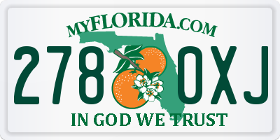 FL license plate 2780XJ