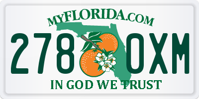 FL license plate 2780XM