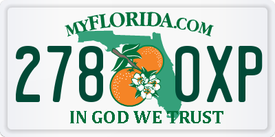 FL license plate 2780XP
