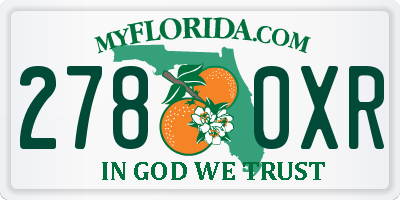 FL license plate 2780XR