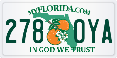 FL license plate 2780YA
