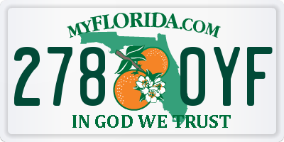 FL license plate 2780YF
