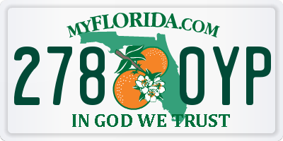 FL license plate 2780YP