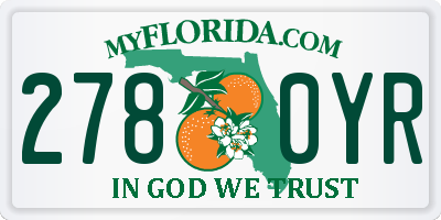 FL license plate 2780YR
