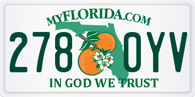 FL license plate 2780YV
