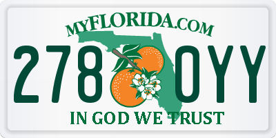 FL license plate 2780YY