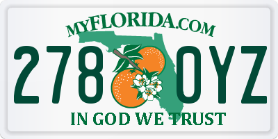 FL license plate 2780YZ