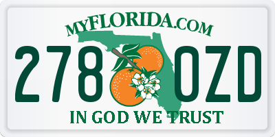 FL license plate 2780ZD
