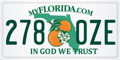 FL license plate 2780ZE