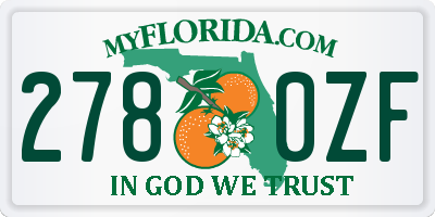 FL license plate 2780ZF