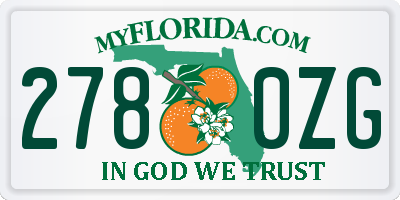 FL license plate 2780ZG