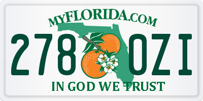 FL license plate 2780ZI