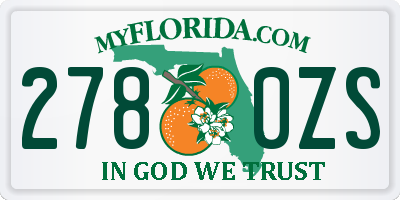 FL license plate 2780ZS