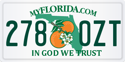FL license plate 2780ZT