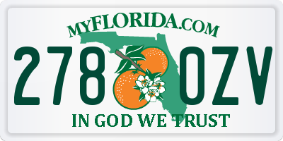 FL license plate 2780ZV