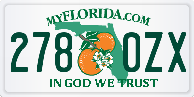 FL license plate 2780ZX
