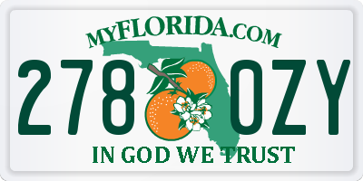 FL license plate 2780ZY