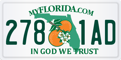 FL license plate 2781AD