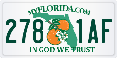 FL license plate 2781AF