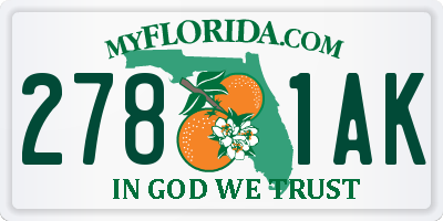 FL license plate 2781AK