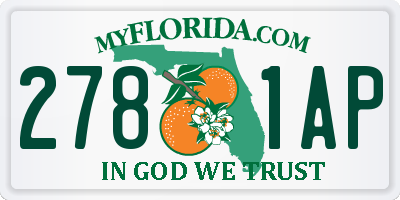 FL license plate 2781AP