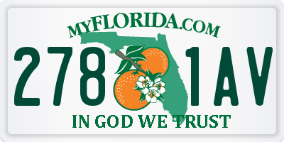 FL license plate 2781AV