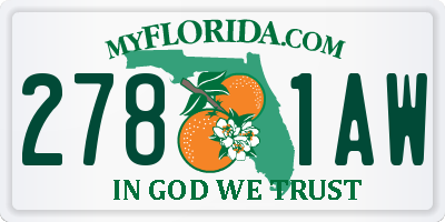 FL license plate 2781AW