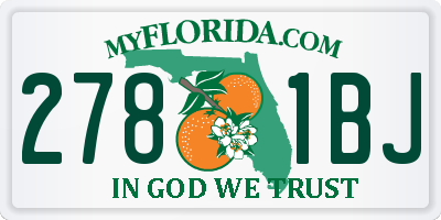 FL license plate 2781BJ