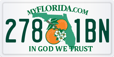 FL license plate 2781BN