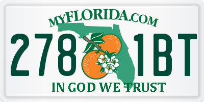 FL license plate 2781BT