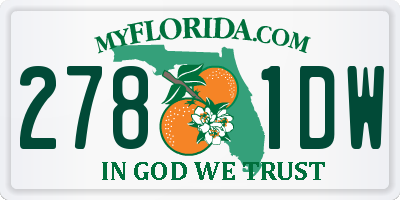 FL license plate 2781DW