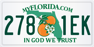 FL license plate 2781EK
