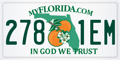 FL license plate 2781EM