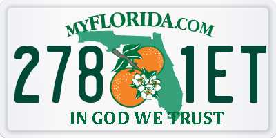FL license plate 2781ET