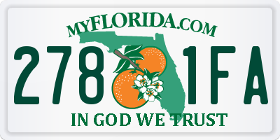 FL license plate 2781FA