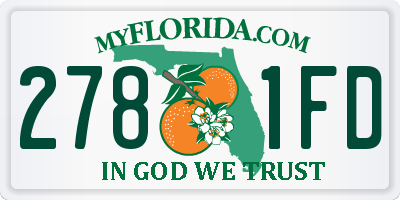 FL license plate 2781FD