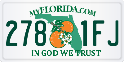 FL license plate 2781FJ