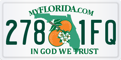 FL license plate 2781FQ