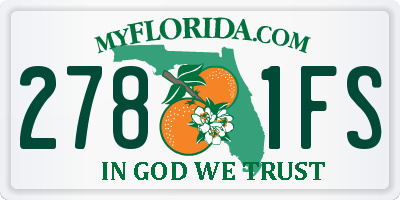 FL license plate 2781FS