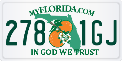 FL license plate 2781GJ