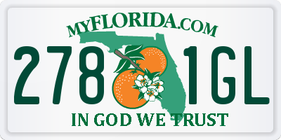 FL license plate 2781GL