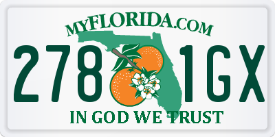 FL license plate 2781GX