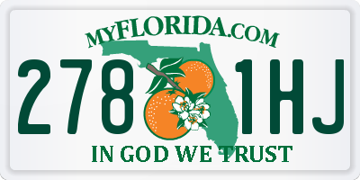 FL license plate 2781HJ