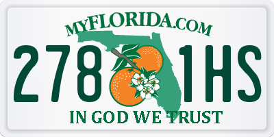 FL license plate 2781HS