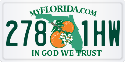 FL license plate 2781HW