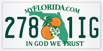 FL license plate 2781IG