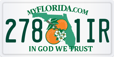 FL license plate 2781IR
