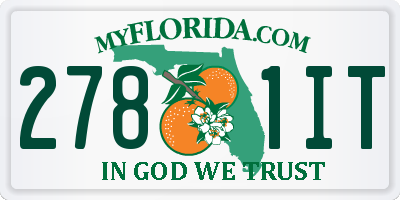 FL license plate 2781IT