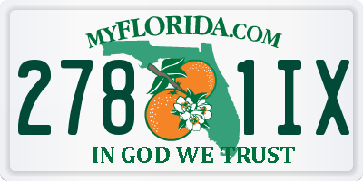 FL license plate 2781IX